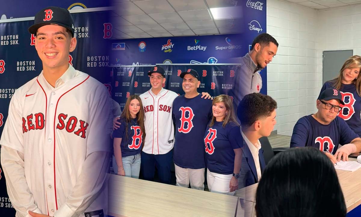 De Colombia a una de las franquicias más legendarias del béisbol: Harry Canedo firma con los Boston Red Sox